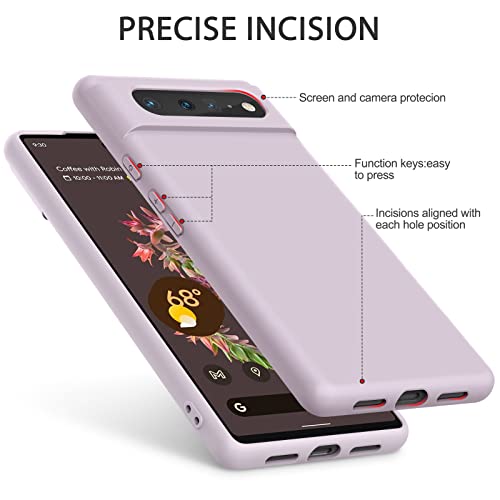 Silicone Phone Case Compatible with Google Pixel 6, Soft Protective Smart Phone Case for Women Men, Durable Anti-Scratch Shockproof Phone Cover Lilac - color: Lilac