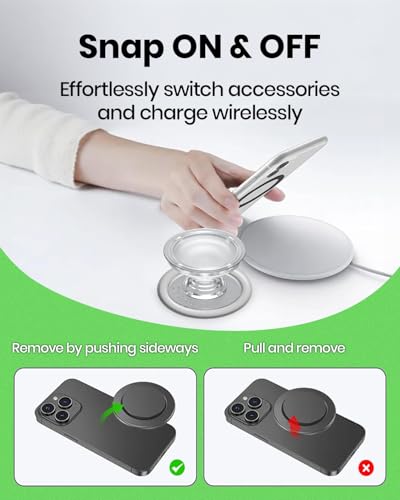 Magnetic Ocean Style Expandable Collapsible Mobile Phone Grip Stand Holder for Smartphone Tablet Cell Phone Accessory (Turquoise)