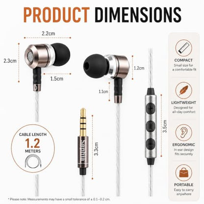 Sephia SP3060VC Earbuds Wired in-Ear Headphones with Mic
