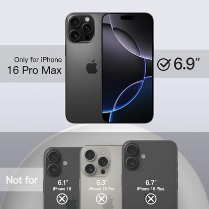 JETech Silicone Case for iPhone 16 Pro Max, Black | Silky Soft Touch, Shockproof Protection, Scratch Resistant, Microfiber Lining - color: Black, size: iPhone 16 Pro Max