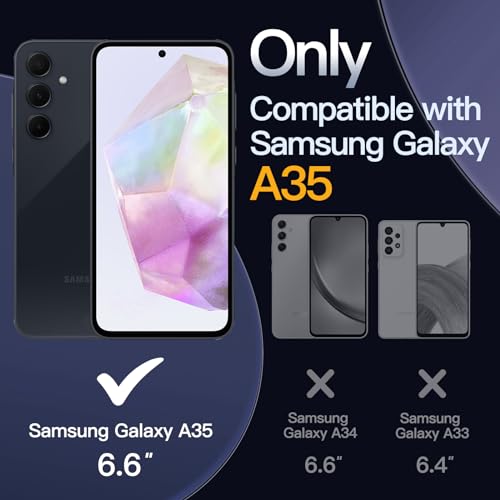 JETech Case for Samsung Galaxy A35, Anti-Yellowing, Black | Shockproof Protection, Scratch Resistant Hard PC Back, Durable Transparent TPU Bumper - color: Black, size: Galaxy A35