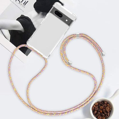 Clear Case for Google Pixel 8 Neck Cord Adjustable Crossbody Strap Phone Case for Women Transparent Soft TPU Anti Scratch Shockproof Protective Cover for Google Pixel 8 - Rainbow Yellow - size: Google Pixel 8