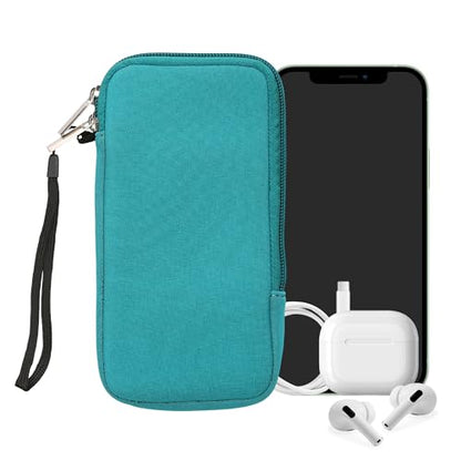 kwmobile Universal Phone Pouch Size XL - 6.7/6.8" - Neoprene Smartphone Pouch with Zip - Water-Repellent Mobile Phone Case - Sleeve in Turquoise - color: turquoise, size: XL - 6.7/6.8"