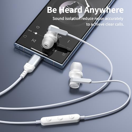 USB C Headphones for iPhone 17 16 Pro Max Samsung Galaxy S26 S25 S24 Ultra - color: White