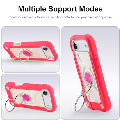 MARKILL Compatible with iPhone Air Case 6.5 Inch 2025 with 360 Degree Rotate Ring Stand, Military Grade Drop Protection Full Body Rugged Protective Case Kids Hot Pink - color: Hot Pink, size: iPhone Air 6.5"