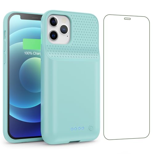 Battery Case for iPhone 12/12 Pro,[2025 Upgraded] 10800mAh Ultra-Slim Portable Extended Charger Case Cover for iPhone 12/12 Pro Charging Case (6.1 Inch)-Green - color: Green