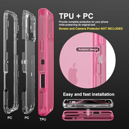 Follaroma for iPhone 17 Pro Case, Heavy Duty Shockproof Protection Phone Cases, Anti-Drop, Dual Layer Transparent Protective Cover Compatible with iPhone 17 Pro, 6.3 inch, Crystal Pink - color: Pink, size: iPhone 17 Pro 6.3‘’
