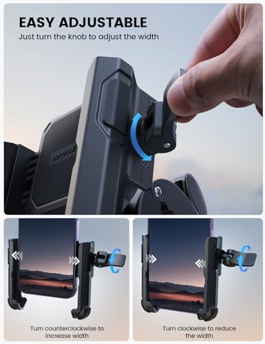 Lamicall Motorcycle Bike Phone Mount, 1s Lock Bike Phone Holder - color: Black