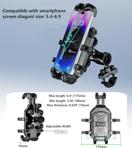 Kewig Motorcycle Phone Mount with Vibration Dampener