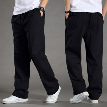 Mens Casual Pants Canvas Breathable Tactical Water Resistant Flap Pockets Golf BDU Casual Tactical Pants for Men - color: A Black, size: Medium
