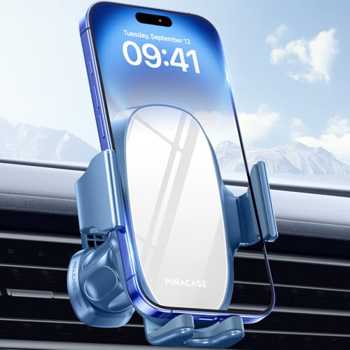 miracase Upgraded-2nd Generation Universal Phone Holders for Your Car, Hands Free Air Vent Car Phone Holder Mount Compatible with iPhone 16/15/14/13/12/11 Series and All Phones - style: King Blue