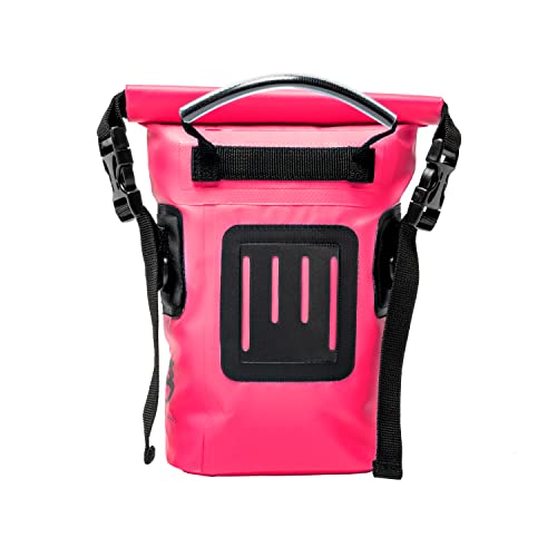 geckobrands Waterproof Phone Tote with 2L Dry Bag and Adjustable Strap – Protect Your Phone and Valuables While on The Go Neon Pink - color: Neon Pink