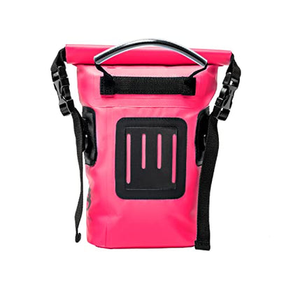 geckobrands Waterproof Phone Tote with 2L Dry Bag and Adjustable Strap – Protect Your Phone and Valuables While on The Go Neon Pink - color: Neon Pink