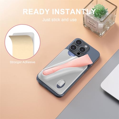 DOB SECHS Silicone Lip Holder with Card Holder Compatible with Lipstick Lip Glaze Phone Case Back Stick On Holder for iPhone and Android Smartphones （Grey, Small） - color: Grey, size: Small