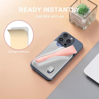 DOB SECHS Silicone Lip Holder with Card Holder Compatible with Lipstick Lip Glaze Phone Case Back Stick On Holder for iPhone and Android Smartphones （Grey, Small） - color: Grey, size: Small