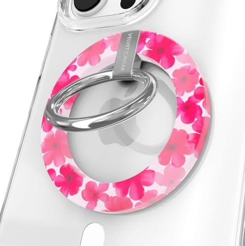 VELVET CAVIAR Compatible with MagSafe Phone Grip - Magnetic Ring Holder with Adjustable Stand - Removable MagSafe Accessories for iPhone 16, 15, 14, 13, 12 (Cherry Blossom) - color: Cherry Blossom