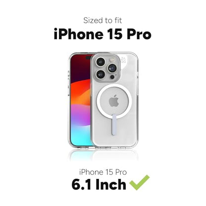 ZAGG Crystal Palace Snap iPhone 15 Pro Clear Phone Case - Drop Protection (13ft/4m), Durable Graphene, Anti-Yellowing, and Scratch-Resistant MagSafe Phone Case - size: iPhone 15 Pro, style: With Magsafe