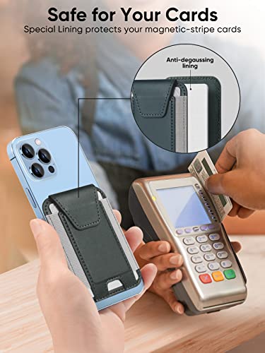 Miroddi for MagSafe Wallet with Privacy Flap, Strongest Magnetic Wallet | 7 Cards Holder, RFID Blocking, Leather Magnetic Phone Wallet for iPhone 17/16/15/14/13/12 Series and Pixel 10 Series - color: Green