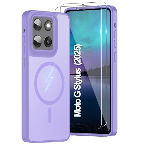 Pilaru Magnetic for Motorola Moto G Stylus 5G 2025/2026 Case:(12FT Military Grade Drop Protection) Translucent Matte Slim-Shockproof Non Slip Anti-Fingerprint Rugged for GStylus 2025/2026 Purple - color: Light purple, size: Moto G Stylus 5G 2025 & Moto G
