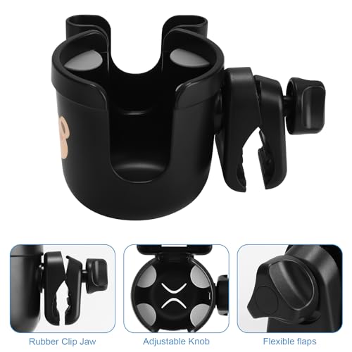 Accmor Wheelchair Cup Holder with Phone Holder, ﻿Universal 360° Rotatable Walker Cup Holder Rollator Scooter Accessory - color: Bear