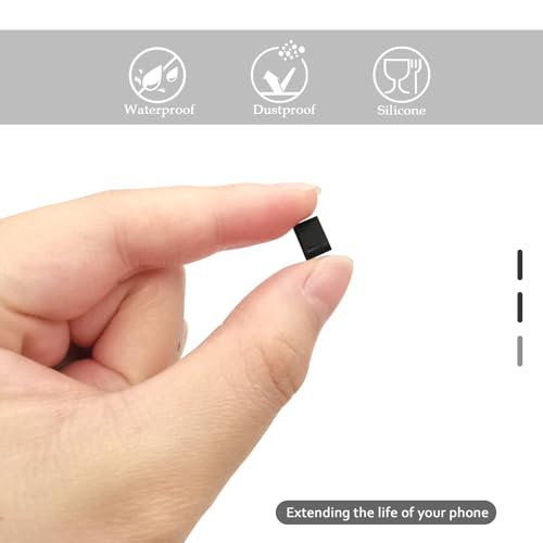 Quacc USB C Dust Plugs, Type-C Charging Port Cover Cap Protector, Black