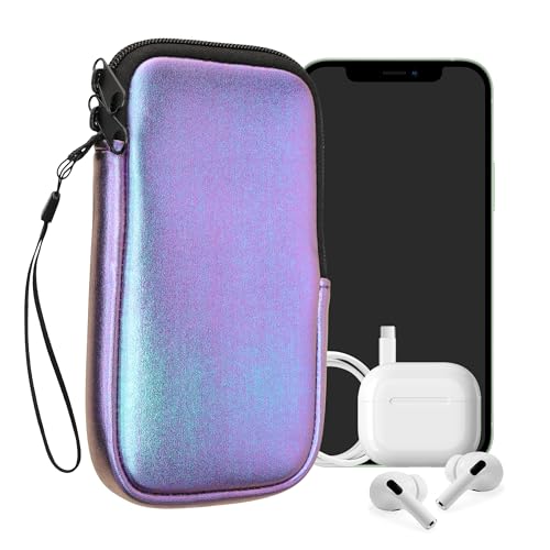 kwmobile Universal Phone Pouch Size XL - 6.7/6.8" - Neoprene Smartphone Pouch with Zip - Water-Repellent Mobile Phone Case - Sleeve in Metallic Lavender - color: Metallic Lavender, size: XL - 6.7/6.8"