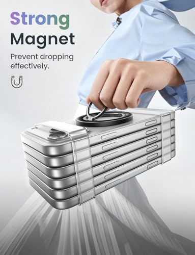 Lamicall Magnetic Phone Ring Grip Holder for MagSafe, Crystal Clear Black - color: Crystal Black