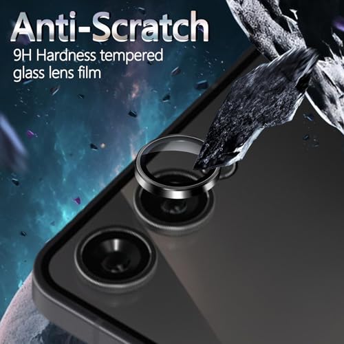 1 Pack Camera Lens Frame for Samsung Galaxy Z Flip 7, 9H Glass Screen Protector Anti-Scratch, Tempered Glass Metal Individual Camera Cover Accessories for Samsung Galaxy Z Flip 7,Black - size: for Galaxy Z Flip 7