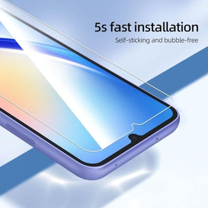 NEW'C 3 Pack Designed for Samsung Galaxy A34 5G, Screen Protector Tempered Glass, 9H Hardness, HD Screen Protector, 0.33 mm Ultra Clear, Ultra Resistant - size: A34 5G 6.6 inches