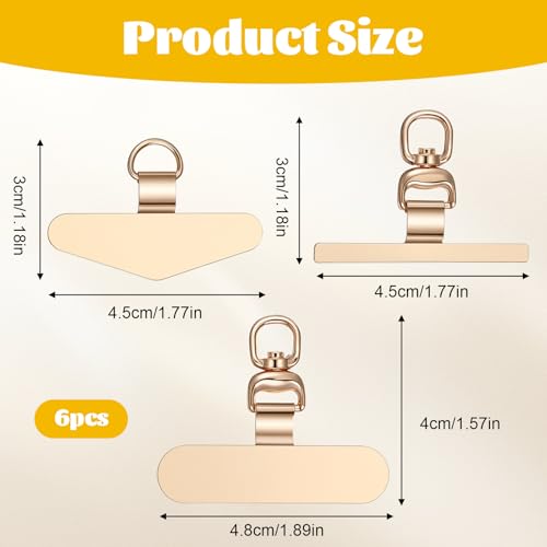 Xthrotsenk Rotatable Metal Lanyard Patch Cell Phone Lanyard Tab Phone Tether Tab Stainless Steel Phone-Lanyard-Tether-Tabs for All Full Cellphone Cases (3 Styles)