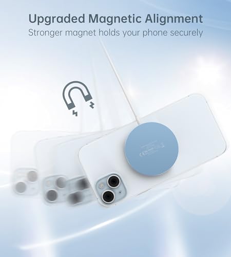 Magnetic Wireless Charger Stand + Charging Pad for iPhone Duo/18-12 Series - color: Blue