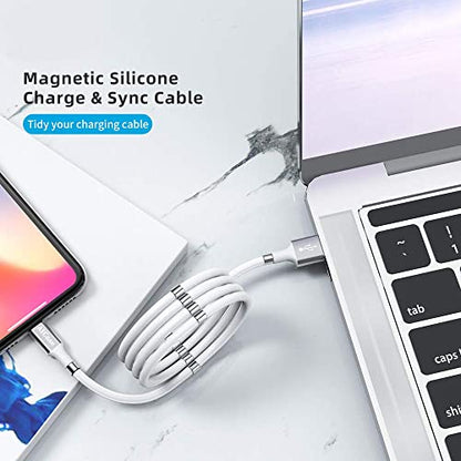 AICase Magnetic Charging Cable,(6.6 FT) Super Organized Charging Magnetic Absorption Nano Data Cable for Phone 14 13 12 11/XS/XS Max/XR/X/8/8 Plus/7/7 Plus/6s/6s Plus/6/6 Plus/SE/5s/5c/5/Pad/Pod - size: 6.6 ft
