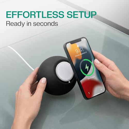 Wireless Charger Stand, Compatible with MagSafe, iPhone 12-18, Desk Stand - color: Black