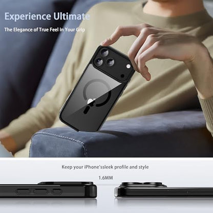 Classic Hybrid Magnetic iPhone 17 pro Case Phone Case Cover, Screen Protectors X1, Compatible with Magsafe, Anti Yellowing,Slim,Shockproof, Protective(Black Magsafe, iPhone 17 pro) - color: Black Magsafe, size: iPhone 17 pro
