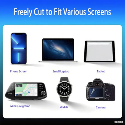 Cut to Fit Screen Protector [2-Pack] 300*200 mm Universal Trimmable Screen Protective Film HD Clear Hydrogel Screen Protection Anti-Scratch Display Film for Tablet, GPS, Navigation, Camera