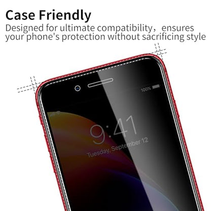 3 Pack Privacy Screen Protector for iPhone 7 Plus/8 Plus, 9H Hardness Double Shatterproof Anti-Spy Tempered Glass Film, Easy Installation, Case-Friendly - size: iPhone 7 Plus/8 Plus