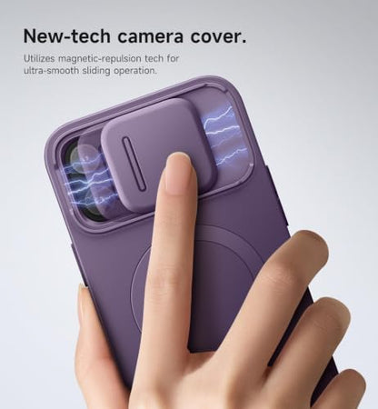 SURITCH for iPhone 13 Pro Max/12 Pro Max Case with Magnetic Camera Slide Cover and Adjustable Kickstand, Compatible with MagSafe, Shockproof Bumper Case Slim Protective Cover 6.7 Inch, Dark Purple - color: Dark Purple, size: IPhone 13 Pro Max/12 Pro Max-6