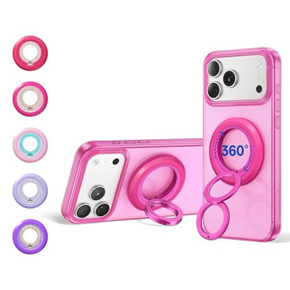SYNCWIRE Magnetic Phone Ring Holder, for MagSafe Phone Grip Stand Kickstand - color: Hot Pink