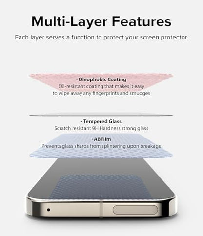 Ringke Easy Slide Tempered Glass Designed for Google Pixel 9/9 Pro Screen Protector [Super Easy to Install] Case Friendly Shatterproof Premium 9H Hardness - 2 Pack | Easy Installation with Alignment Tool, Case Friendly Premium 9H Hardness Tempered Glass -