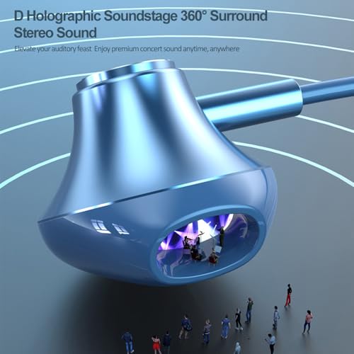 Wired in-Ear Headphones with Microphone, 3.5mm Jack Earphones - color: Aurora Purple, 3.5mm Round Tip