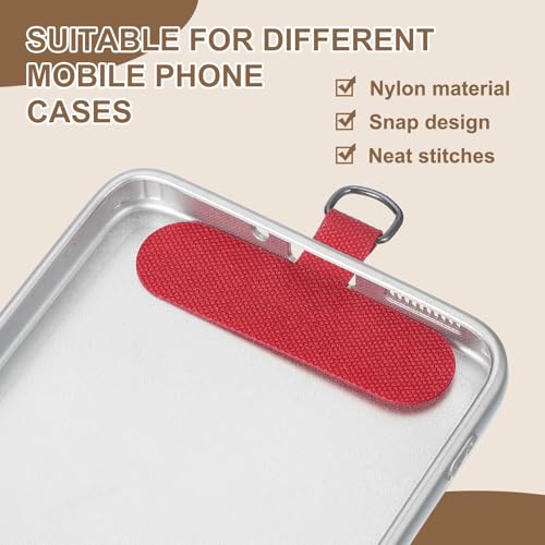 uxcell 12pcs Phone Tether Tab, Universal Phone Lanyard Patch T Shape Cell Phones Strap Replacement Part for Most Smartphone Cases, Red - color: Red