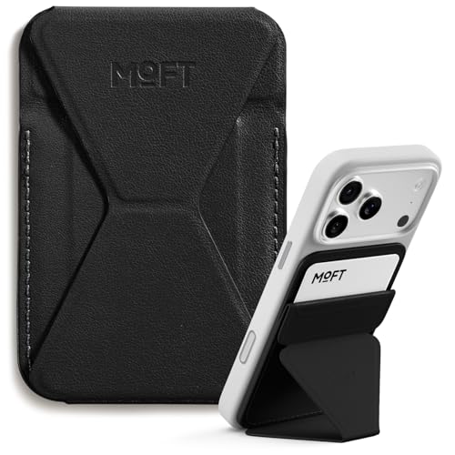 MOFT Magnetic Wallet Stand Compatible with iPhone 17/16/15/14/13/12 Series, Angle Adjustment & Magsafe Compatible MOVAS Phone Stand,Jet Black - color: Jet Black, size: Standard