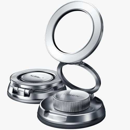 LISEN Suction Phone Mount for Vacuum for iPhone 18 Pro Max Car Mount Holder [All-Metal & Nano Gel 98+LBS Suction], 360 Adjustable Magnetic Phone Holder for Car Magsafe Car Mount, Silver - color: Silver