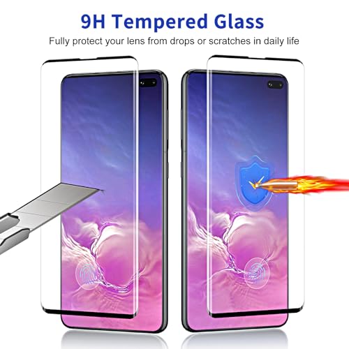 2 Pack Screen Protector for Samsung Galaxy S10 Plus, Support Fingerprint Unlock, Anti-Scratch, 3D Curved Easy Installation Case-Friendly HD Tempered Glass for Samsung Galaxy S10 Plus - size: Samsung Galaxy S10 Plus