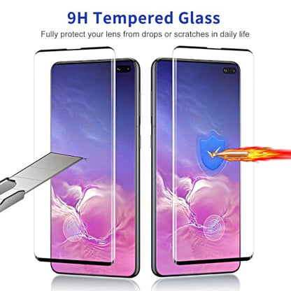 2 Pack Screen Protector for Samsung Galaxy S10 Plus, Support Fingerprint Unlock, Anti-Scratch, 3D Curved Easy Installation Case-Friendly HD Tempered Glass for Samsung Galaxy S10 Plus - size: Samsung Galaxy S10 Plus