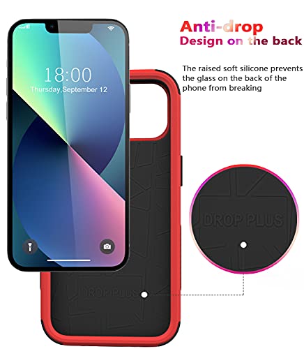 Diverbox for iPhone 13 Case [Shockproof] [Dropproof] [Dust-Proof],Heavy Duty Protection Phone Case Cover for Apple iPhone 13 (Red) - color: 13-Red