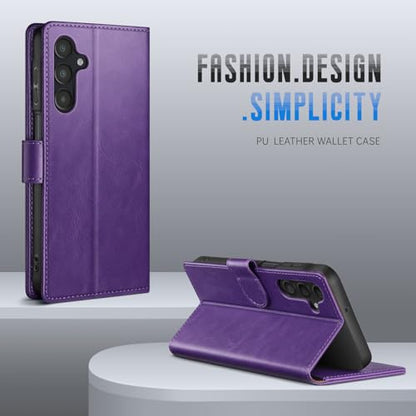 Wallet Case for Samsung Galaxy A16 5G, Purple | RFID-Blocking Card Holder, Kickstand, Magnetic Closure, PU Leather Folio Flip Cover, Protective Women Men Cases - color: Purple, size: SamsungGalaxy A16