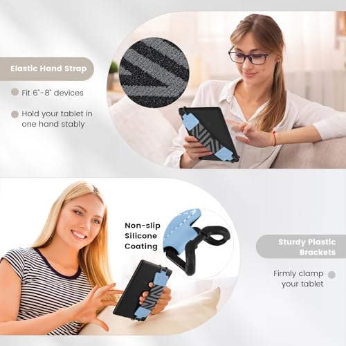 MoKo Security Hand-Strap for 6-8" Kindle eReaders Fire Tablets, Light Blue - color: 2-light Blue, style: Patterned Strap