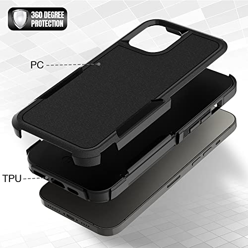 Heavy‑Duty Rugged Anti‑Drop Shockproof Protective Phone Case for iPhone 12 Pro Max, Durable Protective Shell, Black - color: Black, size: iPhone 12 Pro Max