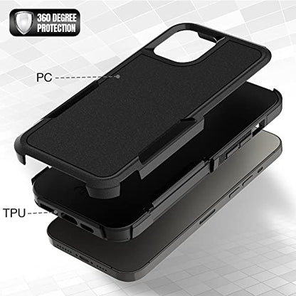Heavy‑Duty Rugged Anti‑Drop Shockproof Protective Phone Case for iPhone 12 Pro Max, Durable Protective Shell, Black - color: Black, size: iPhone 12 Pro Max